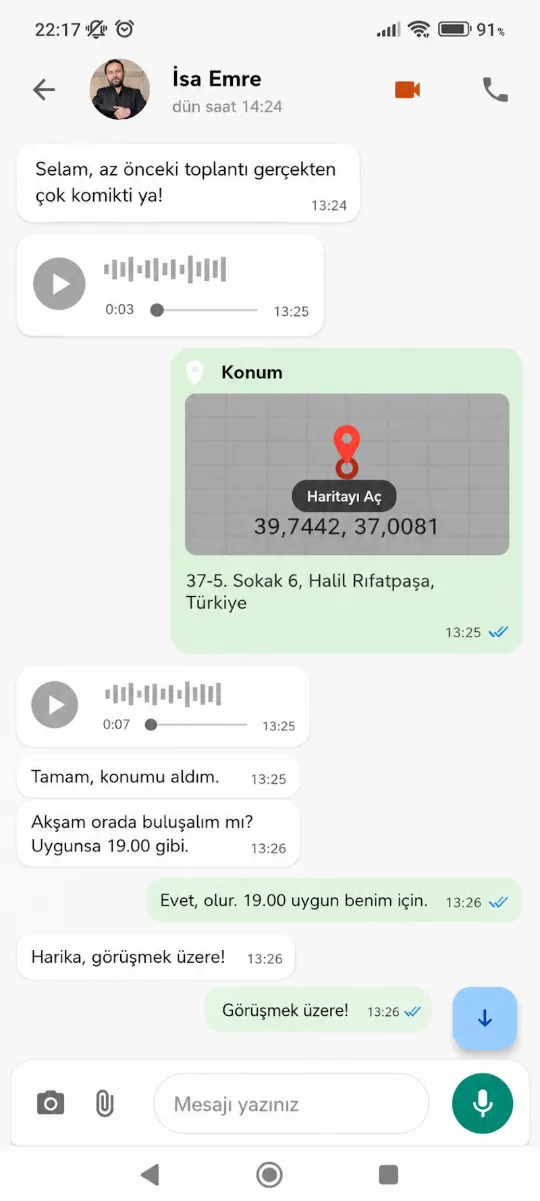 Seydapp sohbet ekranı